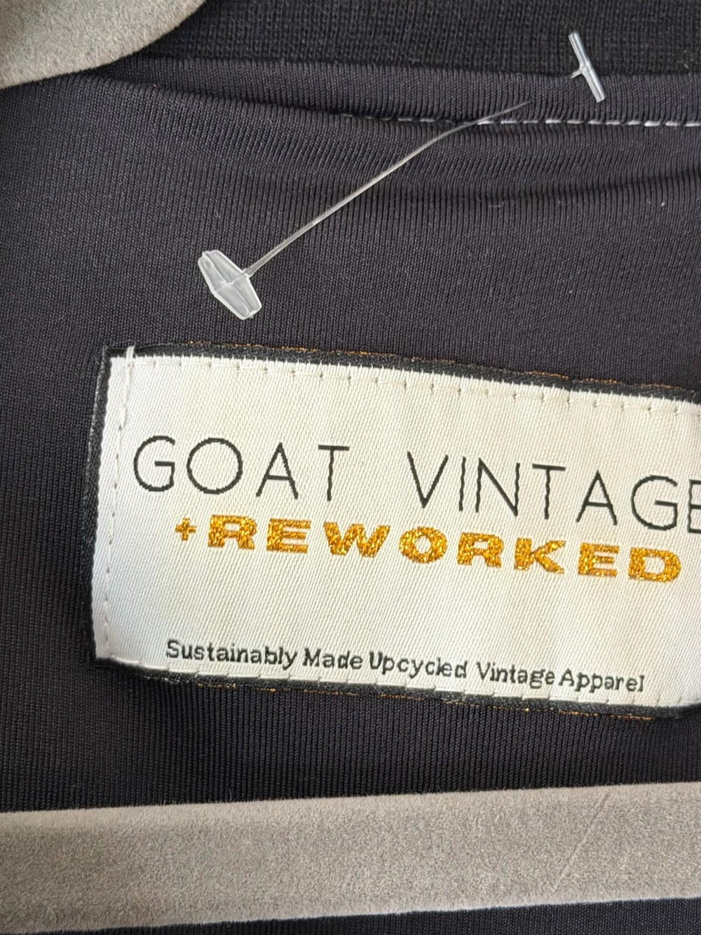 Goat Vintage Rework Navy & Black Patchwork Bomber Jacket - Picture 4 of 9